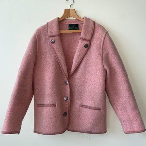 Vintage 90s Giesswein Boiled Wool 5-Button Coat Sweater Size L